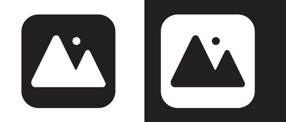 Gallery icon vector, silhouette. Album icon, Photo gallery icon, Image gallery, symbol, vector, Picture signs. Gallery icon for app, logo, website. Vector illustration.