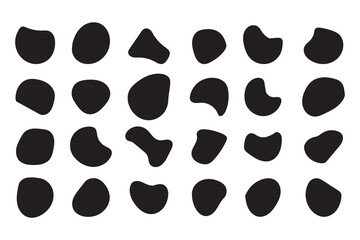 Fototapeta premium Blob shape organic, vector illustration set. Liquid silhouette drop in modern style. Collection from abstract forms for design and paint. isolated on white background. Flat vector