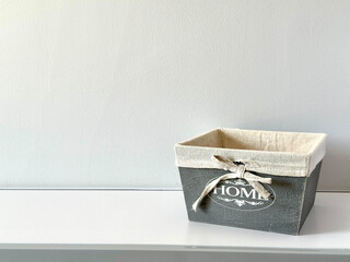 home comfort, basket for accessories in a modern interior