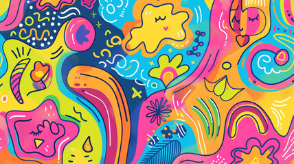 Fun and Playful Background with Colorful Elements