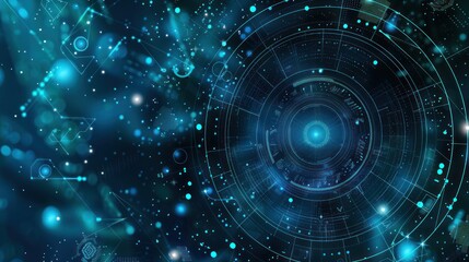 Abstract Blue and Black Technology Pattern