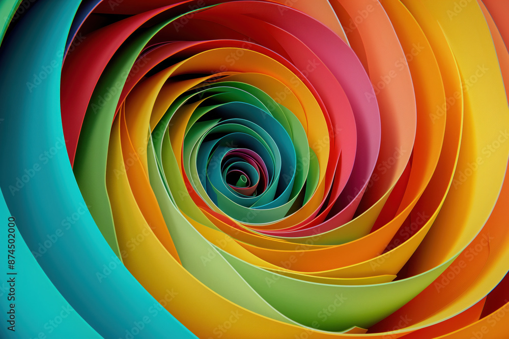 Poster abstract design with layered spiral pattern