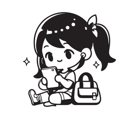 Girl character spends vector design,awesome Girl character spends svg,high resolution printable Girl character spends artwork