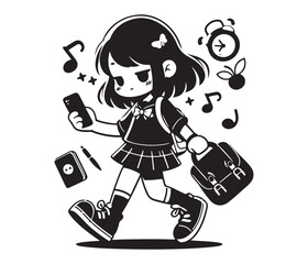 Fototapeta premium Girl character spends vector design,awesome Girl character spends svg,high resolution printable Girl character spends artwork