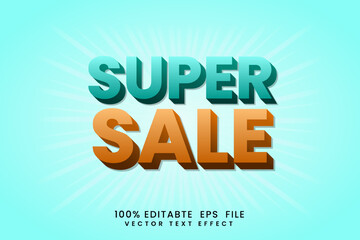 Super Sale 3d text effect Fully Editable