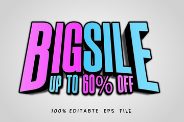 Obraz premium vector Big Sale 3d text effect Fully Editable