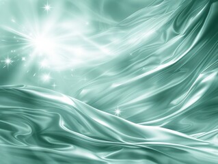 Fototapeta premium Silky smooth light green fabric with shimmering highlights