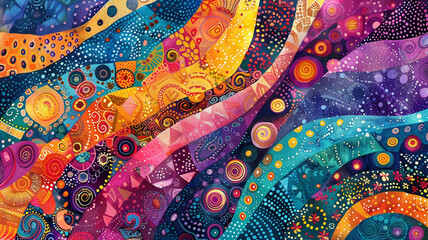 Vibrant Mosaic Background with Intricate Patterns