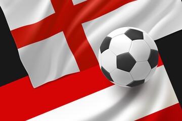 Two national football team match announcement. England vs Austria. 3d vector illustration