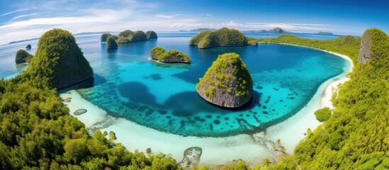 Obraz premium Aerial View of a Secluded Tropical Lagoon