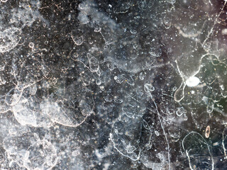 stained dirty glass of a window
