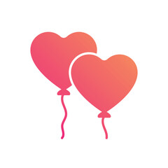 Heart Balloons vector icon