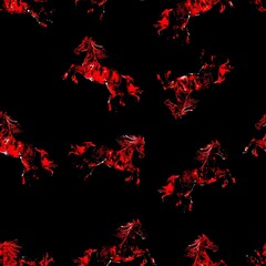 Staggered Red Horse Repeat Pattern