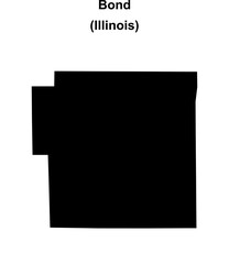 Bond County (Illinois) blank outline map
