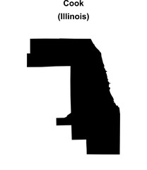 Cook County (Illinois) blank outline map