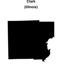 Clark County (Illinois) blank outline map