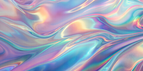 Obraz premium Color hologram, 3D art, desktop wallpaper, holographic background, bright neon colors, graphics generated AI