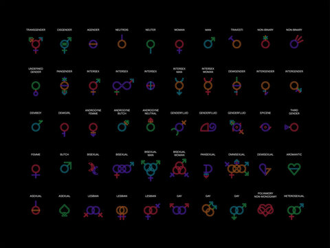 50 Diverse Gender Identity and Sexual Orientation Symbols