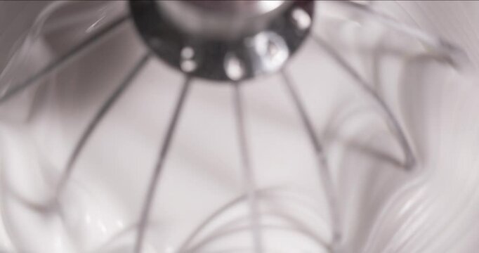 Airy white cream whipped in a food processor.

