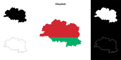 Vitsyebsk region outline map set