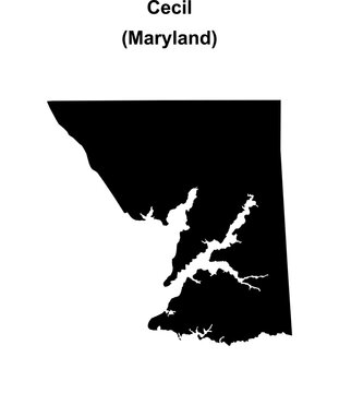 Cecil County (Maryland) blank outline map