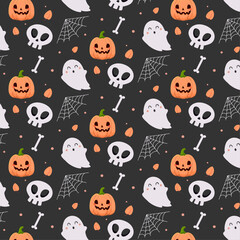Halloween pattern dark vector illustration