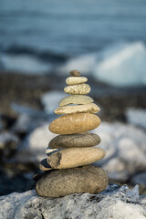 Sunset at Diamond Beach Jökulsárlón. Glacier ice blocks on the coast of Iceland