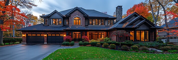 Fototapeta premium Create a real estate visual depiction of the privacy benefits of owning a Suburban Home, emphasizing tenant rights and market value