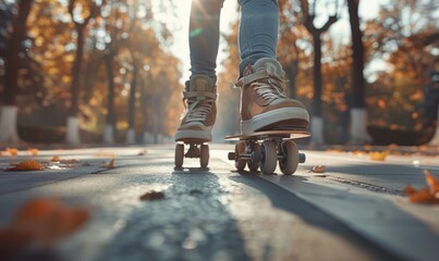 Roller skater skating outdoors