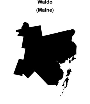 Waldo County (Maine) blank outline map