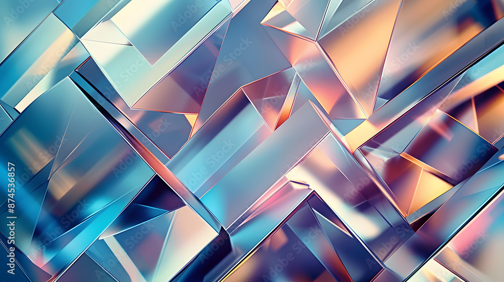 Poster abstract background with diamond and triangle square 3d shapes.