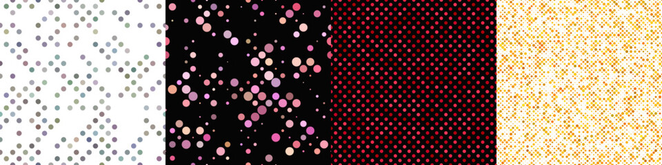 Seamless geometric dot pattern background set