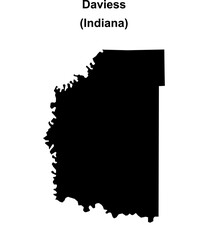 Daviess County (Indiana) blank outline map