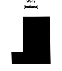 Wells County (Indiana) blank outline map