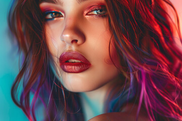 Obraz premium A woman with long red hair