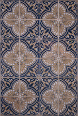 Ornate Patterned Ceramic Portuguese Tiles with Intricate Floral and Geometric Colorful Designs