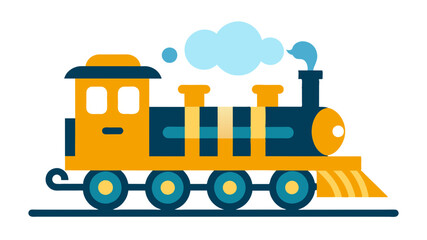 intage Steam Engine Train Vector Illustration: Classic Railroad Art