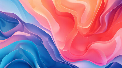 Obraz premium A colorful abstract painting with blue, pink and orange hues