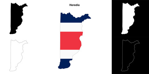 Fototapeta premium Heredia province blank outline map