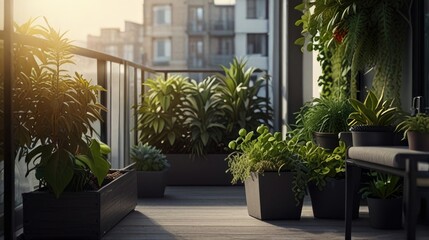 The Balcony Garden is Designed with various plants