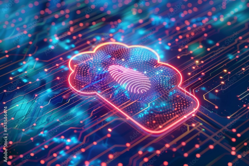 Poster cloud computing concept. technology data center on cloud service. 3d rendering illustration