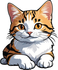 Graceful Aegean cat vector and Illustration