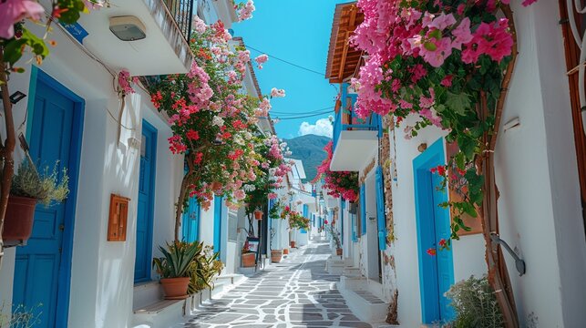 Fototapeta old streets of greece