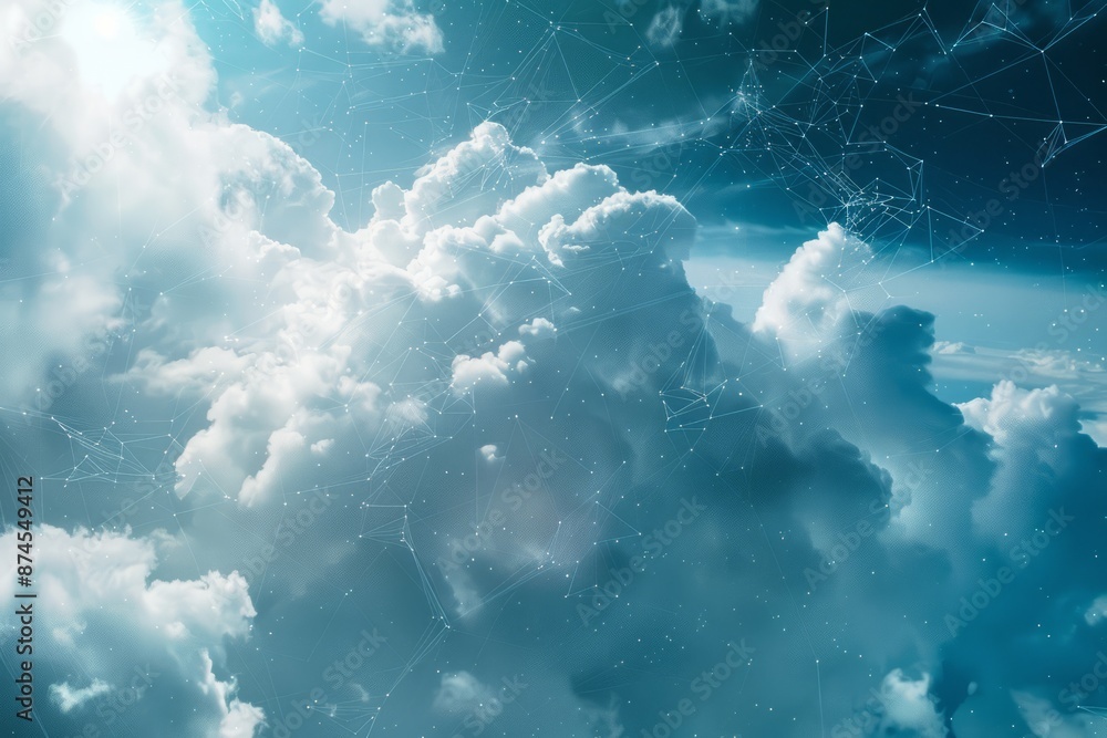 Poster cloud computing technology internet storage network