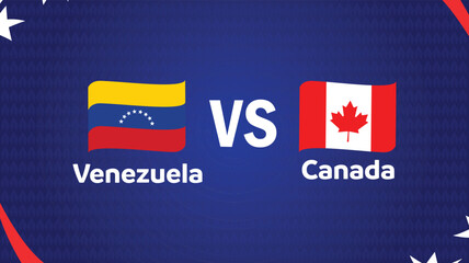 Venezuela And Canada Match Flag Ribbon American Football USA 2024 Abstract Design Logo Symbol American Football final Vector illustration