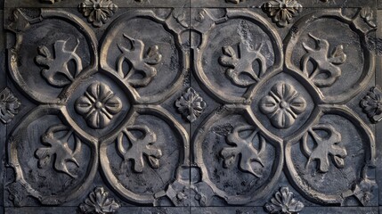 A close-up of a cement tile