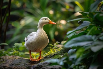 Obraz premium Pekin Duck, Macro,Left side view