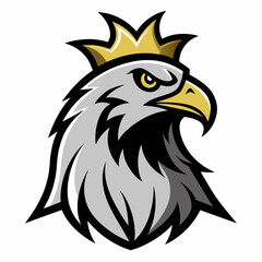 Regal Golden Eagle Business Logo Vector - Crowned Front View Closeup