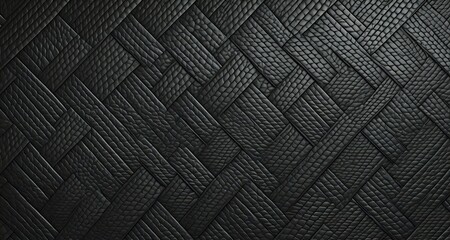 Fototapeta premium Black leather texture background.
