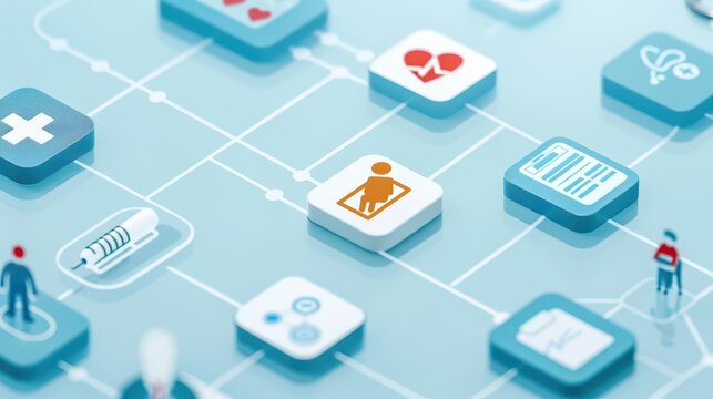 An illustration of patientcentered care emphasizing personalized treatment and compassionate healthcare services that prioritize individual needs with copy space